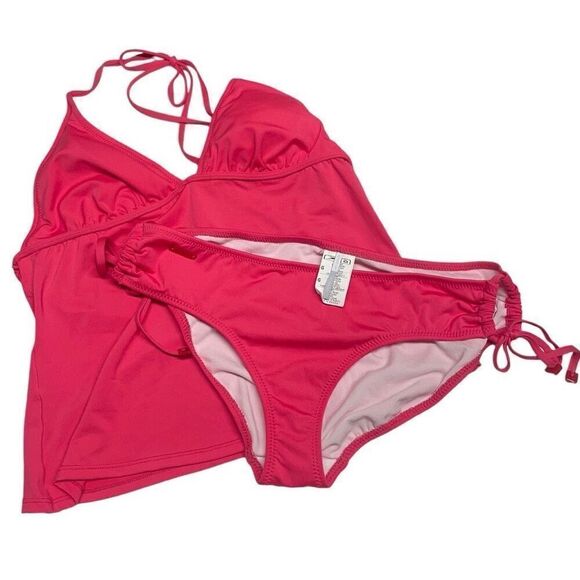 Speedo Hot Pink Halter Tankini Swimsuit - Picture 1 of 5